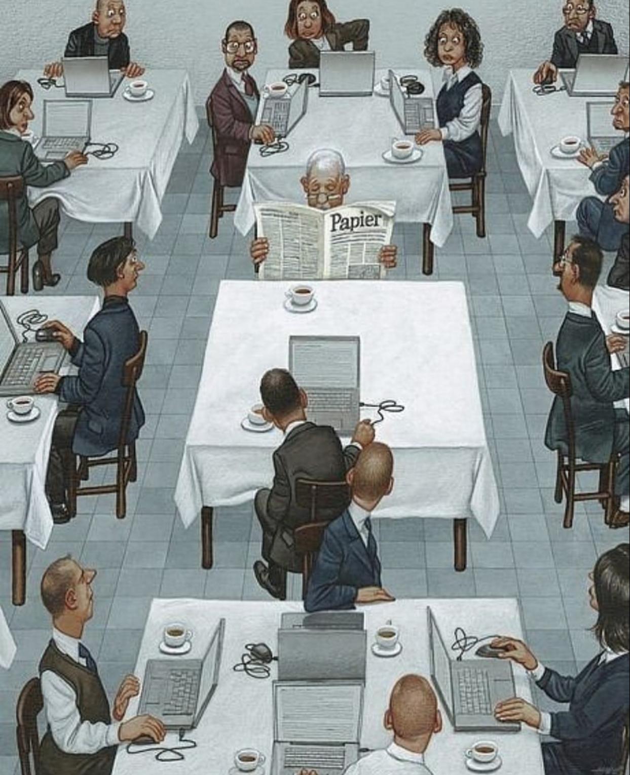 viñeta periodico en papel