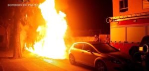 fuego piromano contenedores palma