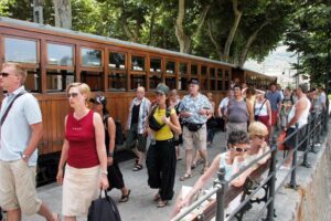 Turistas tren de soller