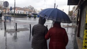 lluvia en Palma, gente con paraguas