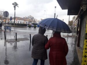lluvia en Palma, gente con paraguas