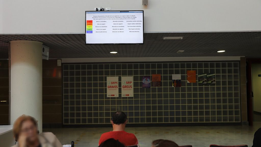pantalla información hospital