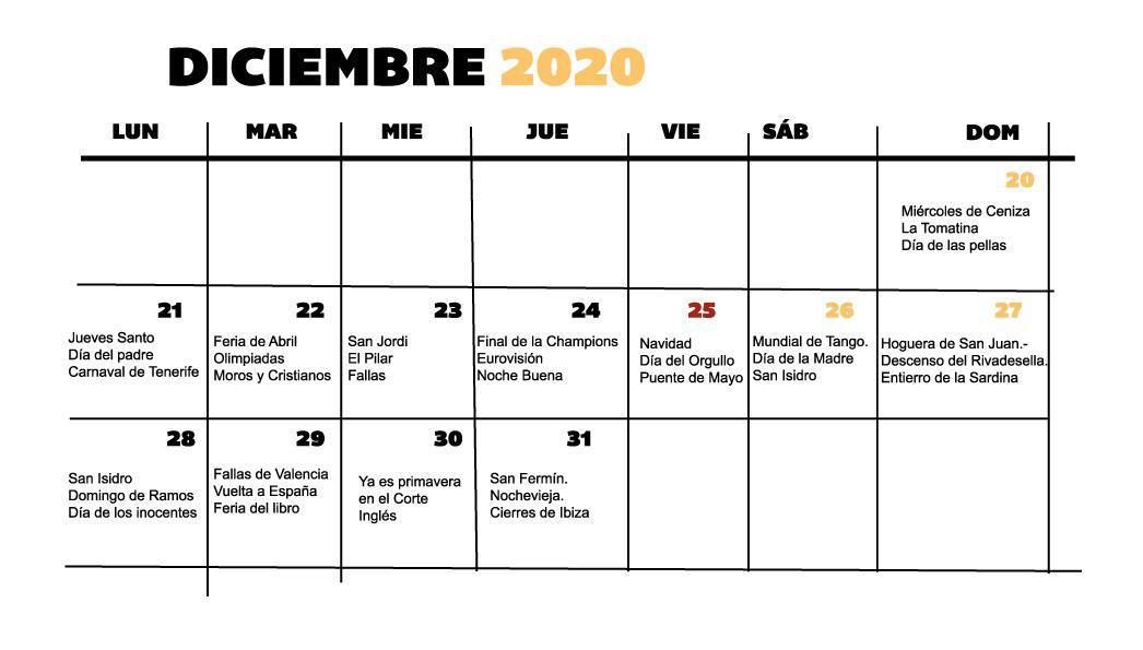 el viral. calendario fake festivos coronavirus