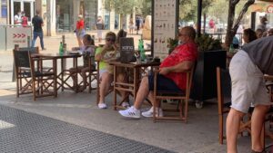 Mascarillas en las terrazas