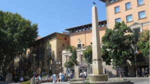 plaza de las tortugas sol cielo despejado buen tiempo palma