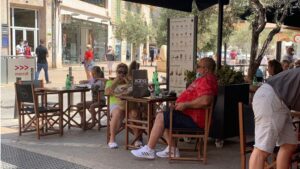 Mascarillas en las terrazas