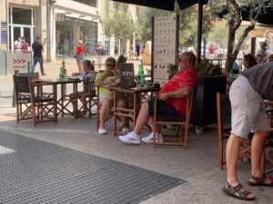 Mascarillas en las terrazas