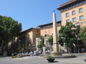 plaza de las tortugas sol cielo despejado buen tiempo palma