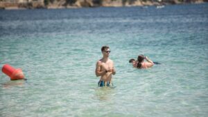 Turistas britanicos playa