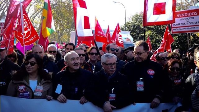 manifestación UGT CCOO