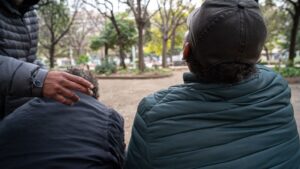 Indigentes en el parque Can Simonet