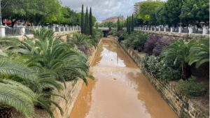 El torren de sa Riera arrastra agua con barro procedente de las lluvias