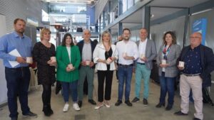 El alcalde de Marratx&iacute;, MIquel Cabot, con representantes del Govern y el Ayuntamiento, en la cuarta edici&oacute;n de la Fira de l'Ocupaci&oacute;