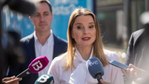 Marga Prohens, en una reciente imagen, durante la presentaci&oacute;n de los candidatos del PP a las principales instituciones