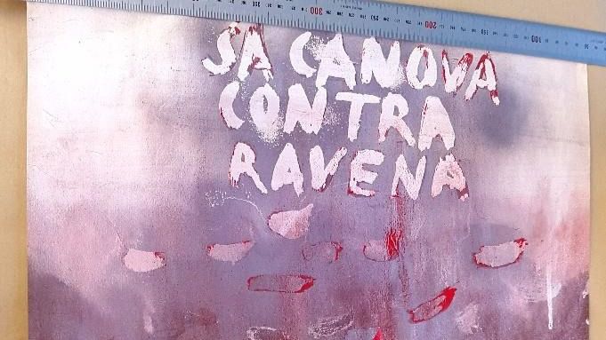 Cuadro de la campaña ‘Sa Canova contra Ravena’ extraviados por la UIB.