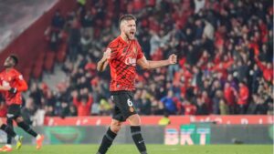 Jos&eacute; Manuel Copete, en un partido disputado por el Real Mallorca esta temporada