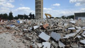 Imagen de las antiguas instalaciones del parque de bomberos de Manacor tras procederse al derribo de las instalaciones