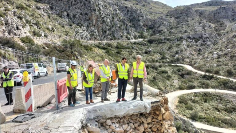 El conseller insular de Mobilitat i Infraestructures, Iván Sevillano, durante una visita de obras a la carretera de sa Calobra