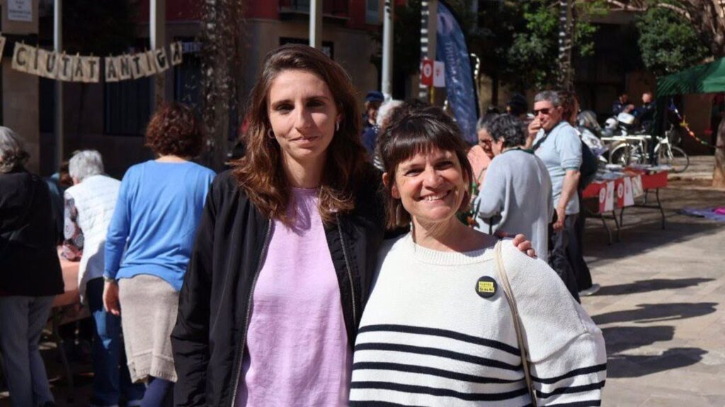 La candidata de Unidas Podemos a la alcaldía de Palma, Lucía Muñoz, junto a Meritxell Esquirol, que también formará parte de la lista a Cort