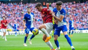 Abd&oacute;n Prats, en una acci&oacute;n del partido disputado por el Real Mallorca en el Metropolitano, ante el Atl&eacute;tico de Madrid