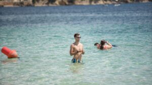 Turistas britanicos playa