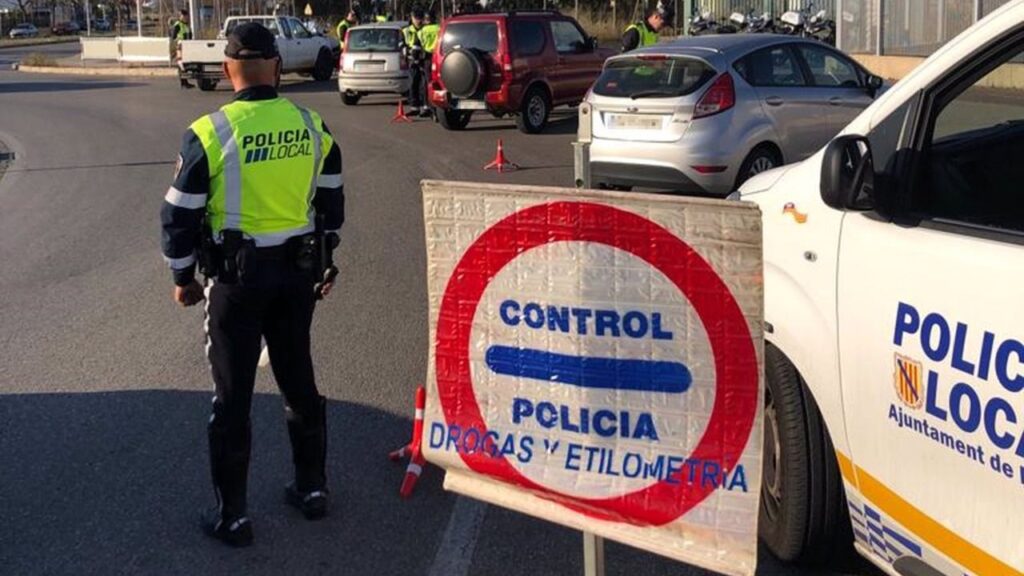 Imagen de un control de la Policía Local en Palma