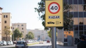 Radar de control de velocidad instalado en la zona de Nou Llevant, cerca de Avingudes, en Palma