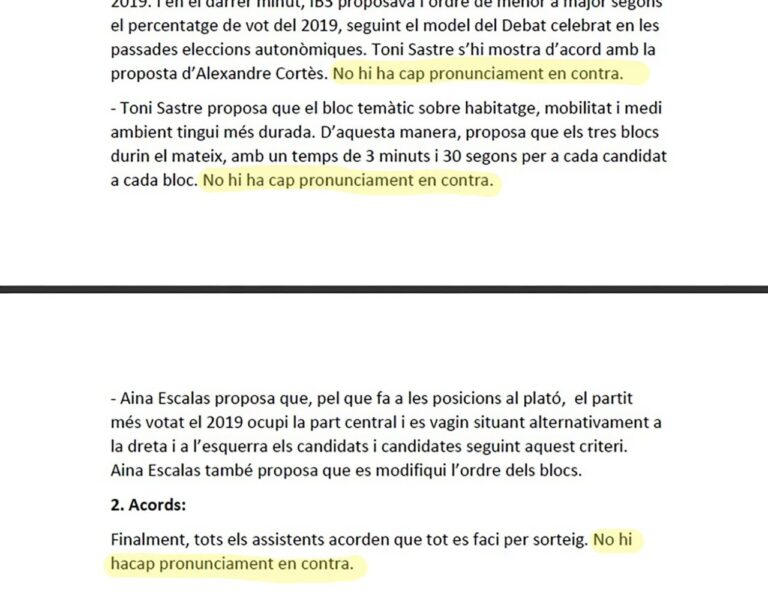 Acta de la reunión del lunes