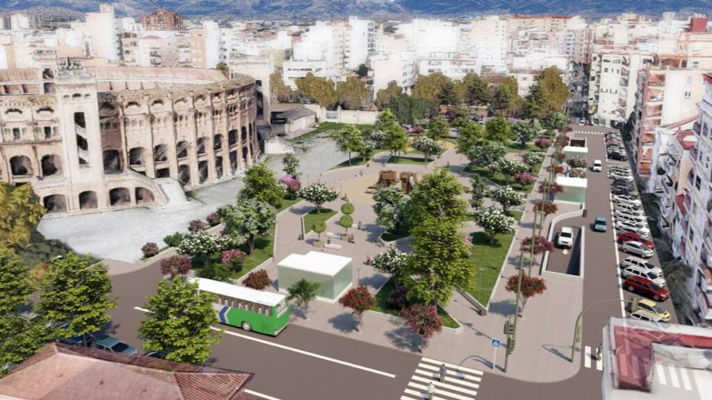 aparcamiento y zona verde palma