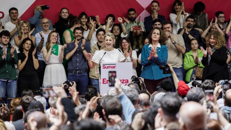 Yolanda Díaz, en un acto de la plataforma Sumar