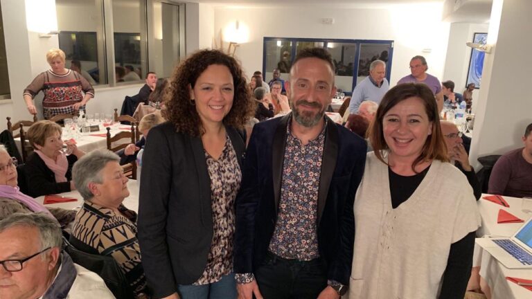 Catalina Cladera, Rafel Fernández y Francina Armengol, durante la presentación del segundo como candidato a la alcaldía de Capdepera
