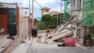 derrumbe el terreno bomberos