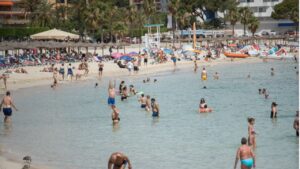 turistas playa calvia