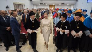 El rector de la UIB, Jaume Carot junto a la Presidenta Marga Prohens