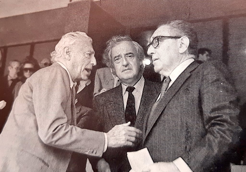 Agnelli, Mendoza y Kissinger en el Bernabéu