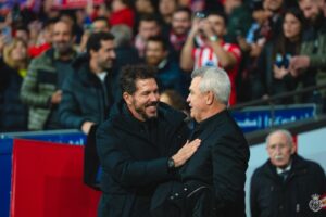 Simeone y Aguirre, antes del encuentro