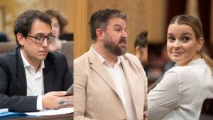 Iago Negueruela, Llu&iacute;s Apesteguia y Marga Prohens.