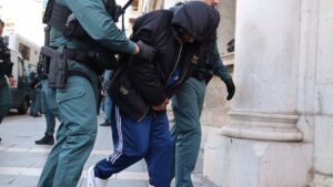 Joaqu&iacute;n Fern&aacute;ndez, 'El Prestamista', entrando a los juzgados.