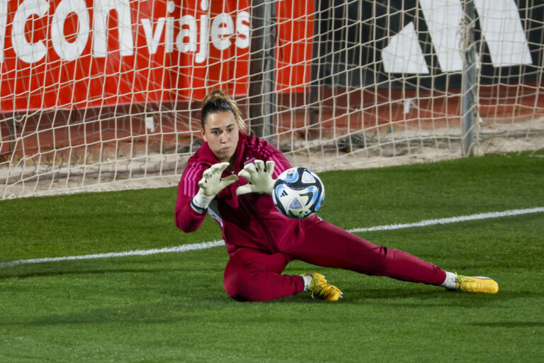 La mallorquina, durante un entrenamiento con la selección