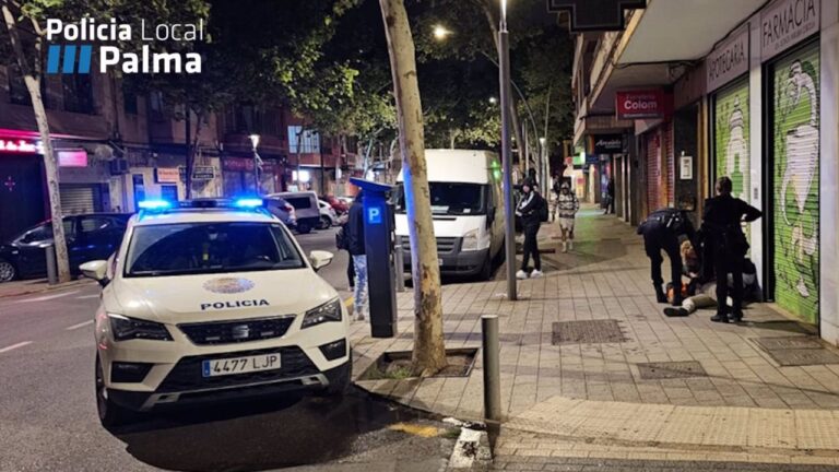 policia local palma agresion botella rota