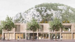 Imagen de un proyecto de centro de salud del Ibsalut en una imagen virtual.