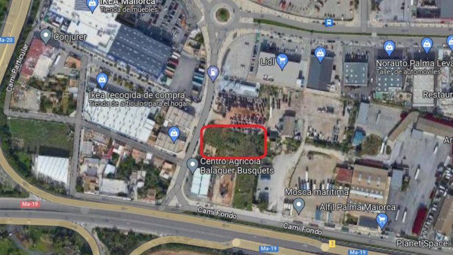 Imagen de satélite del solar donde se proyecta la planta hormigonera.