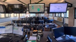 Sala de coordinaci&oacute;n del servicio de Emergencias 1112.