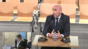 El expresidente de la RFEF, en el momento de su declaraci&oacute;n.