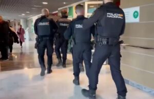 La Polic&iacute;a Nacional, durante el operativo de b&uacute;squeda en Son Espases.