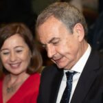 Francina Armengol y José Luis Rodríguez Zapatero, en el homenaje al expresidente Antich.