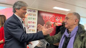 Pedro Homar y Pepe &Aacute;lvarez en la clausura del congreso de UGT-Balears.