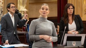 Iago Negueruela (PSIB), Marga Prohens (PP) y Manuela Ca&ntilde;adas (Vox).