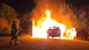 Uno de los focos del incendio de esta madrugada.