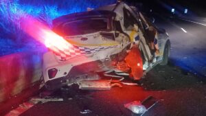 Coche de la Polic&iacute;a Local de Calvi&agrave; arrollado